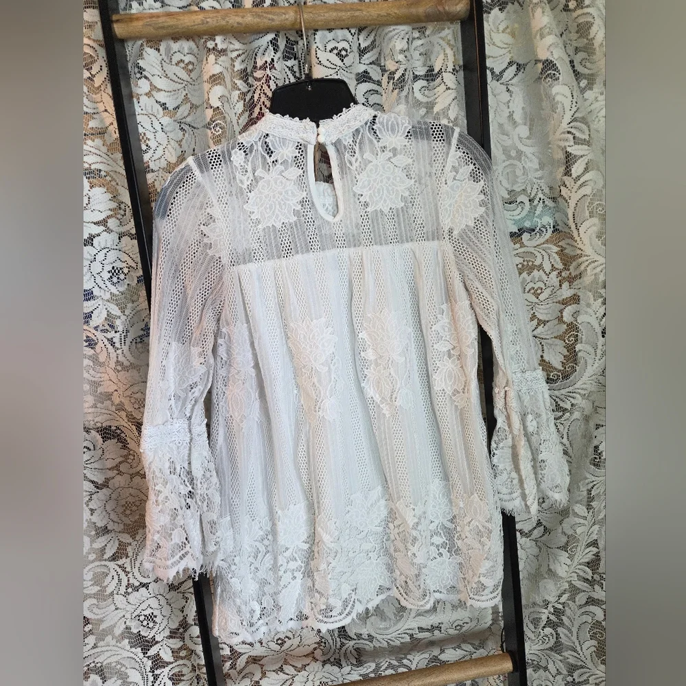 Miss Chievous White Lace Blouse